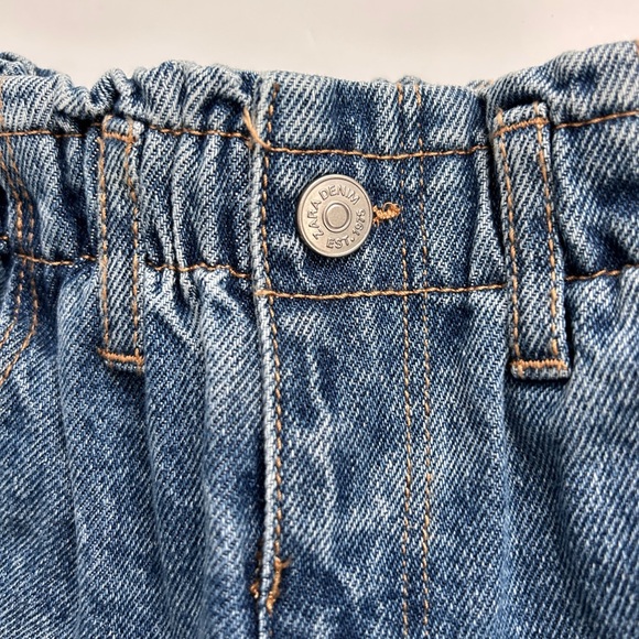 ❗️SOLD ❗️ZARA Kids Disney Minnie Mouse Paperbag Waist Baggy Jeans Blue Size 5 - Picture 3 of 4